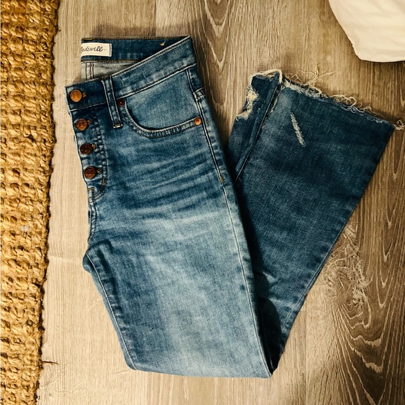 Madewell Cali Demi Boot Jeans - Bess Wash - Raw Hem - Picture 5 of 13